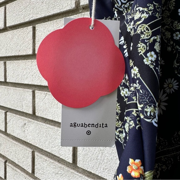 Agua Bendita Target Blue Floral Tile Print One Piece Swimsuit 1X Cheeky - Picture 6 of 13